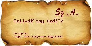 Szilvássy Azár névjegykártya